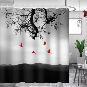 Chemical fiber shower curtain
